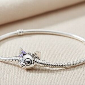 Silver Cat Charm Bracelet